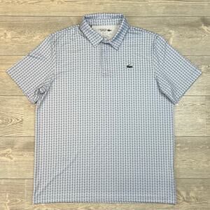 Lacoste Men's Golf Polo Shirt XL Blue Golf Ball Tee Print DH5175